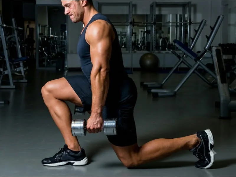 Dumbbell Reverse Lunge – Chùng chân lùi với tạ